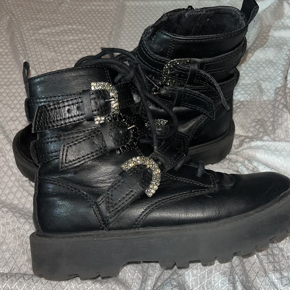 Zara Black Kids Jewel Boots Size 34 - Picture 12 of 15